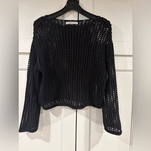 LOFT Black Open-Knit Women's Sweater